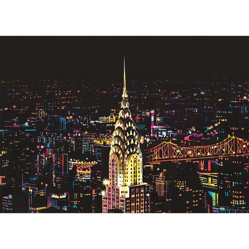 YUELU Colorful City III: DIY Night View Scratch Painting for Adults
