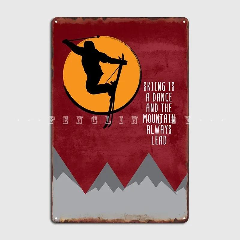 Ski Winter Sports Wall Art Metal Sign Wall Decor Pub Garage Cinema Kitchen Customize Tin Sign Poster