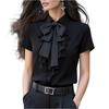Top Primaverili da Donna a Maniche Corte con Volant Top Eleganti da Donna Camicie Estive da Donna Abbigliamento da Ufficio Camicie Estive da Donna