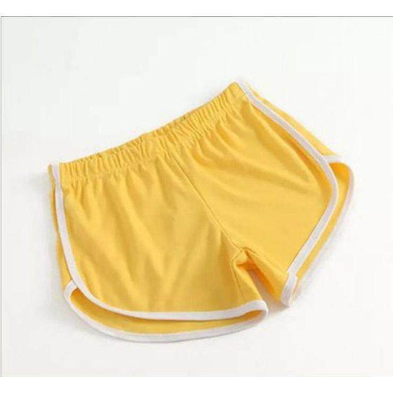 

2020 European and American Export Sports Shorts for Women, Home Casual Solid Color Fashion Yoga Beach Shorts, Candy Color Hot Pants Yellow M