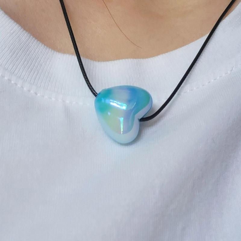 Sweet Heart Pendant Necklace Silver Heart Necklace Fashion Jewelry Women Y2K Gradient Heart Choker Fashion Decoration