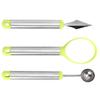 3pcs Multi Function Fruit Carving Device Wat Melon Scoop Melon Digg  Fruit Pulp   Removal Tool(3pcs Set GreenSilv )