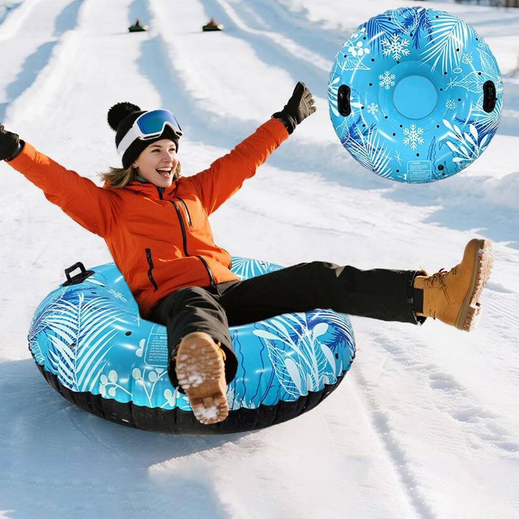 Snow Sledge Inflatable Ski Ring PVC Sledding Tube Thicken Snow Tubing Winter Snow Tube with Handle Skiing Accessories
