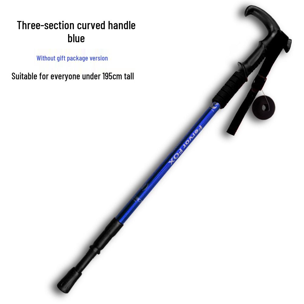 Telescopic Aluminum Alloy Shock-Absorbing Ultra-Light Adjustable Elderly Walking Cane with Straight and Curved Handle Options
