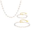 Ladies Temperament Cold Wind Stainless Steel Irregular Transparent Bead Necklace Bracelet Anklet Gold Nc-2506