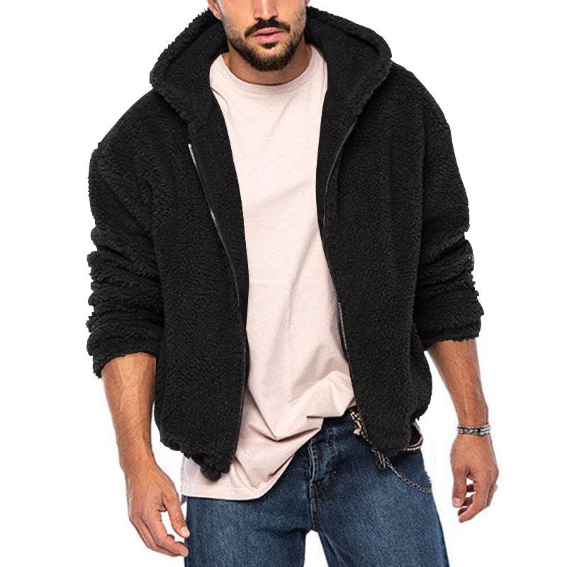 2023 Men's Double-Sided Arctic Fleece Hooded Zip-Up Winter Jacket