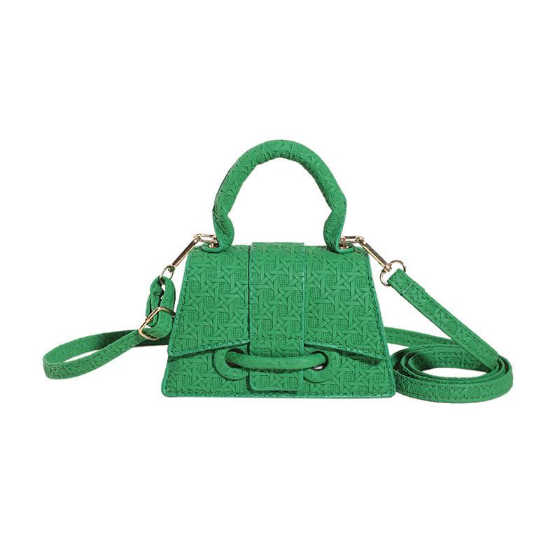 New Style Women's Small Square Bag Embossed Solid Color Shoulder Bag