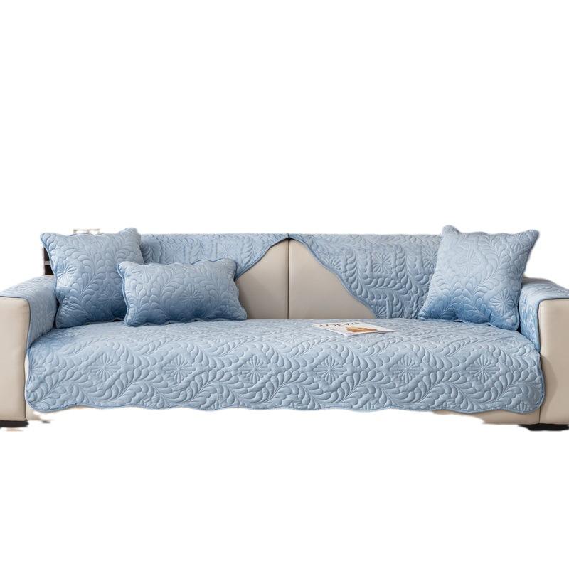 Simple Winter Sofa Cushion Winter Dutch Fleece Short Plush Seat Cushion Cushion Cover Towel Sofa Cover Non-Slip Thickened