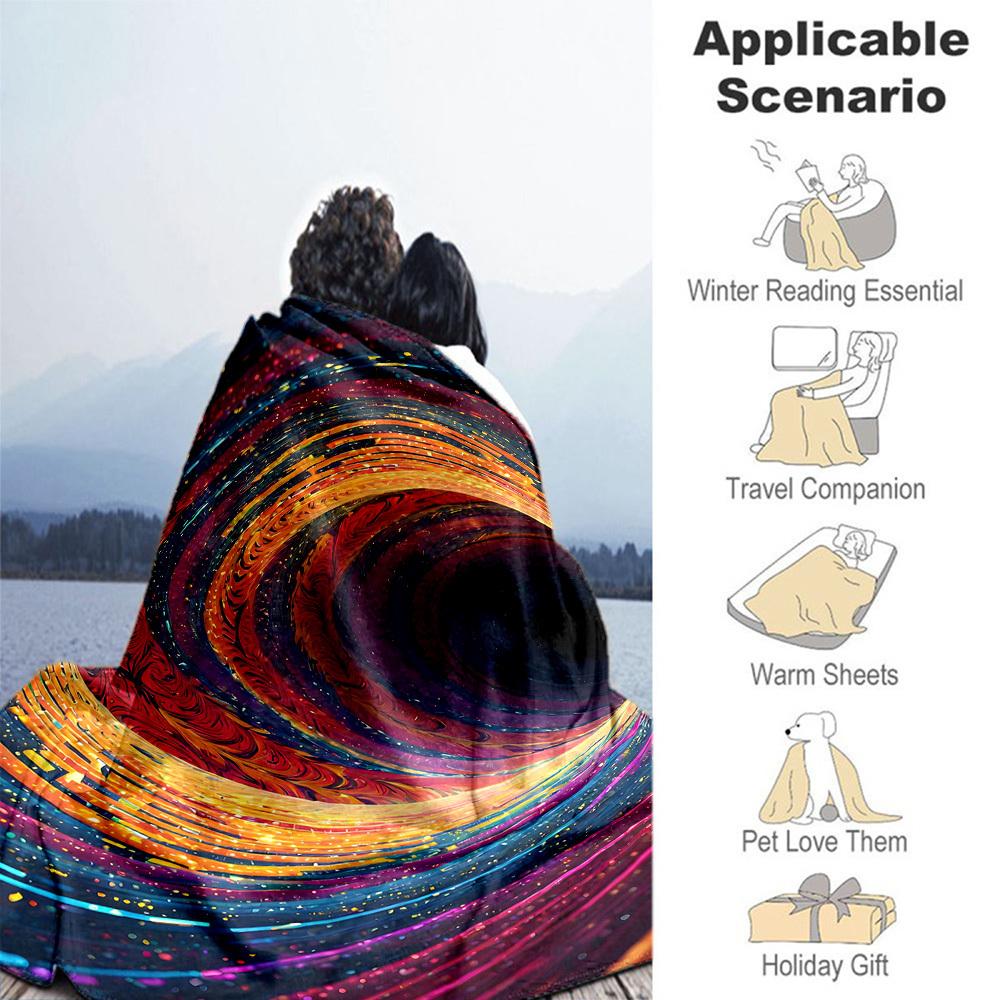 1PC Vortex SwirlOutdoor Flannel Blanket - Soft Plush Decor for Picnics, camping, Bedroom, Playroom, Office, or Lunch Break 1283A
