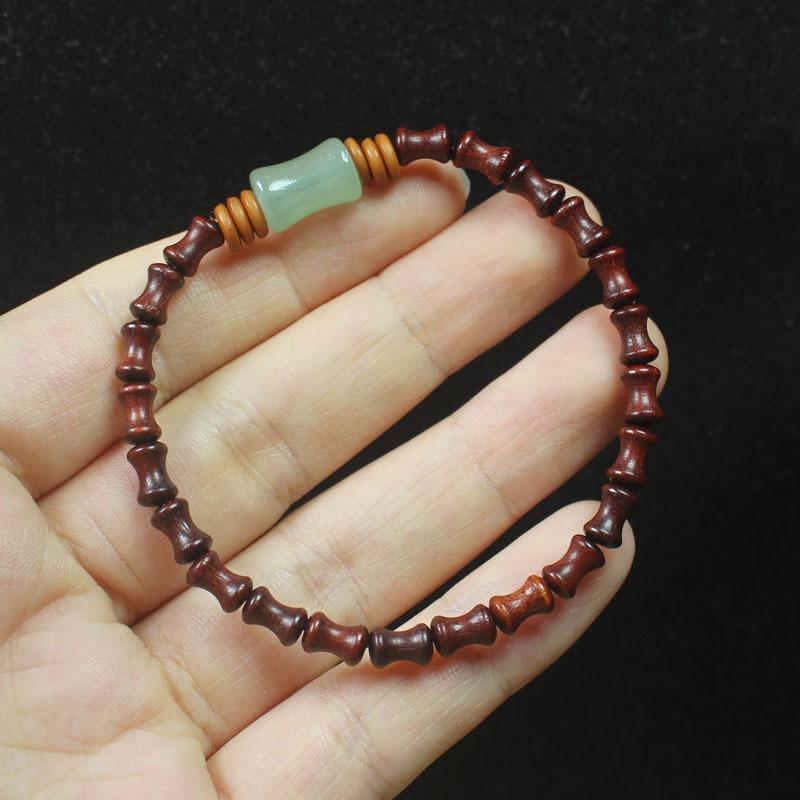 Sandalwood & Red Sandalwood Mini Bamboo Beads 5*7 Bracelet, Vintage Jewelry for Men and Women