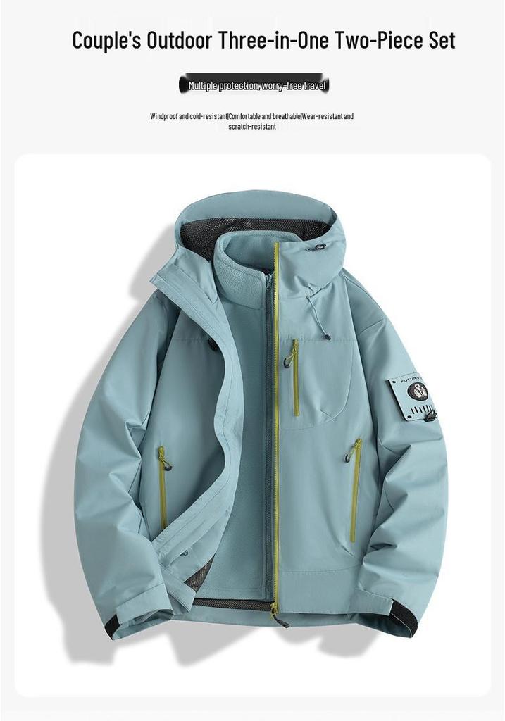 2025 Women's 3-in-1 Windproof Waterproof Jacket for Spring, Autumn, and Winter Outdoor Activities