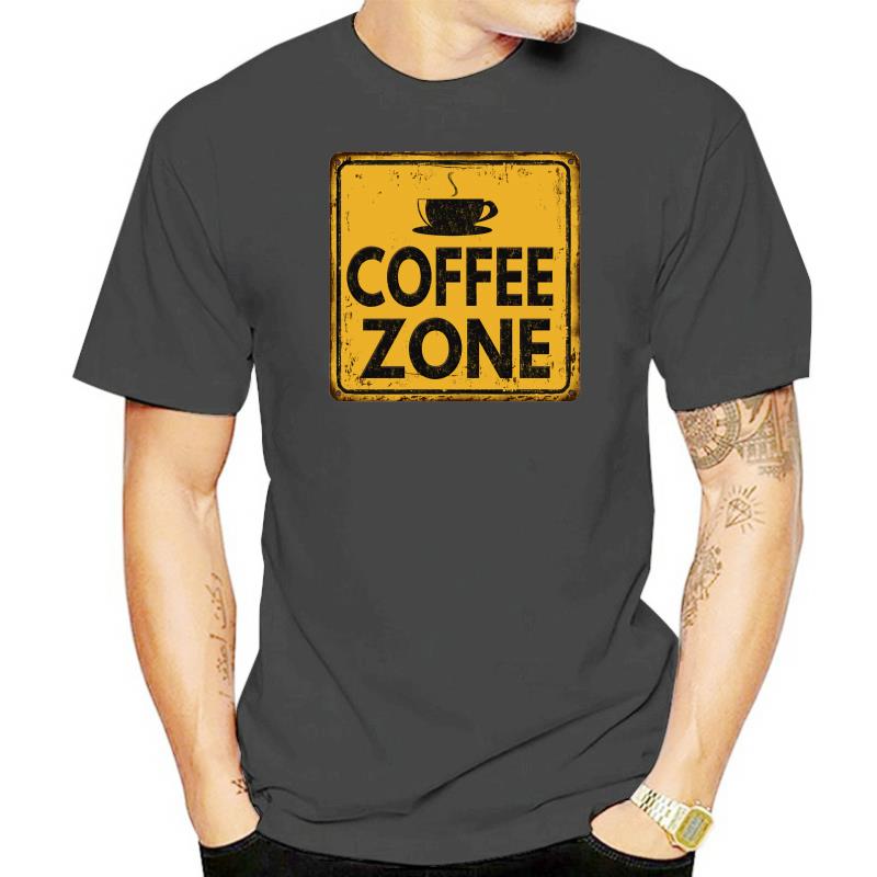 New Unisexs T Shirts Tshirt Medium Fit Coffe Zone Uomo White Unisexiche Corte Garage Tessile Print Round Neck Unisex