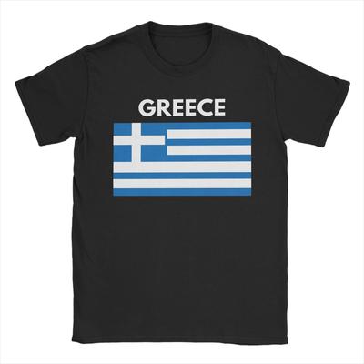 Flaga Grecji Męski T-shirt Nowość Koszulka z Krótkim Rękawem Okrągły Dekolt Koszulki 100% Bawełna Ubrania Plus Size