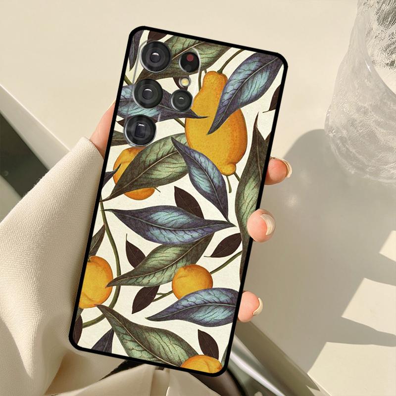 Tropical Summer Fruit Lemon Case For Samsung Galaxy S22 Ultra S21 S20 S24 S25 Ultra S9 S10 Plus S23 FE S25 FE Back Cover