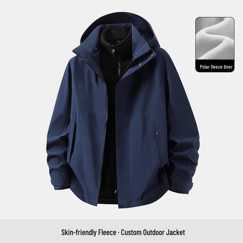 Custom 3-in-1 Down Jacket with Logo for Autumn/Winter – Thick Employee Uniform Outerwear