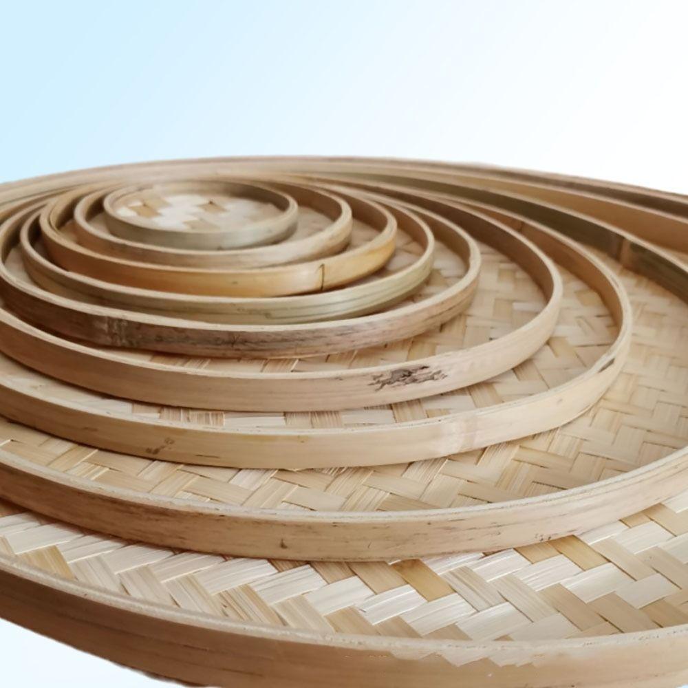 1Pcs 4 Size Bamboo Sieve DIY Decorative Dessert Plate Durable Kitchen Storage Tray