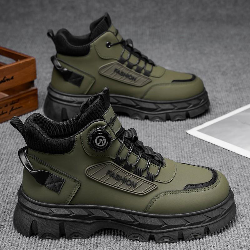 

Labor Insurance Men s Shoes Autumn New High-top Work British Style Retro Short Boots Thick Sole Martin Trend 44