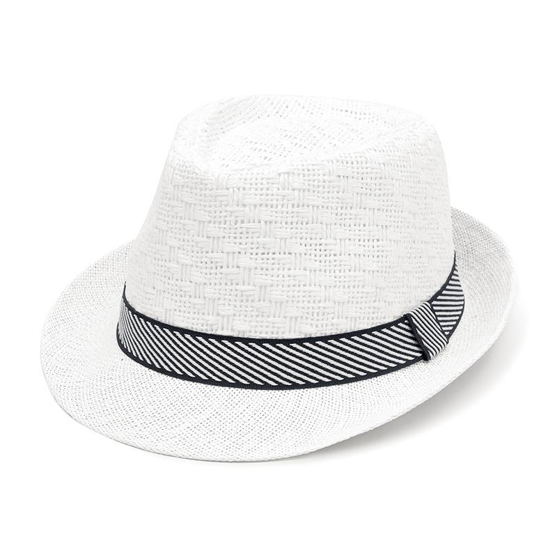 Summer Breathable Straw Hat Middle-Aged and Elderly Small Bowler Hat Outdoor Sun Hat Jazz Hat