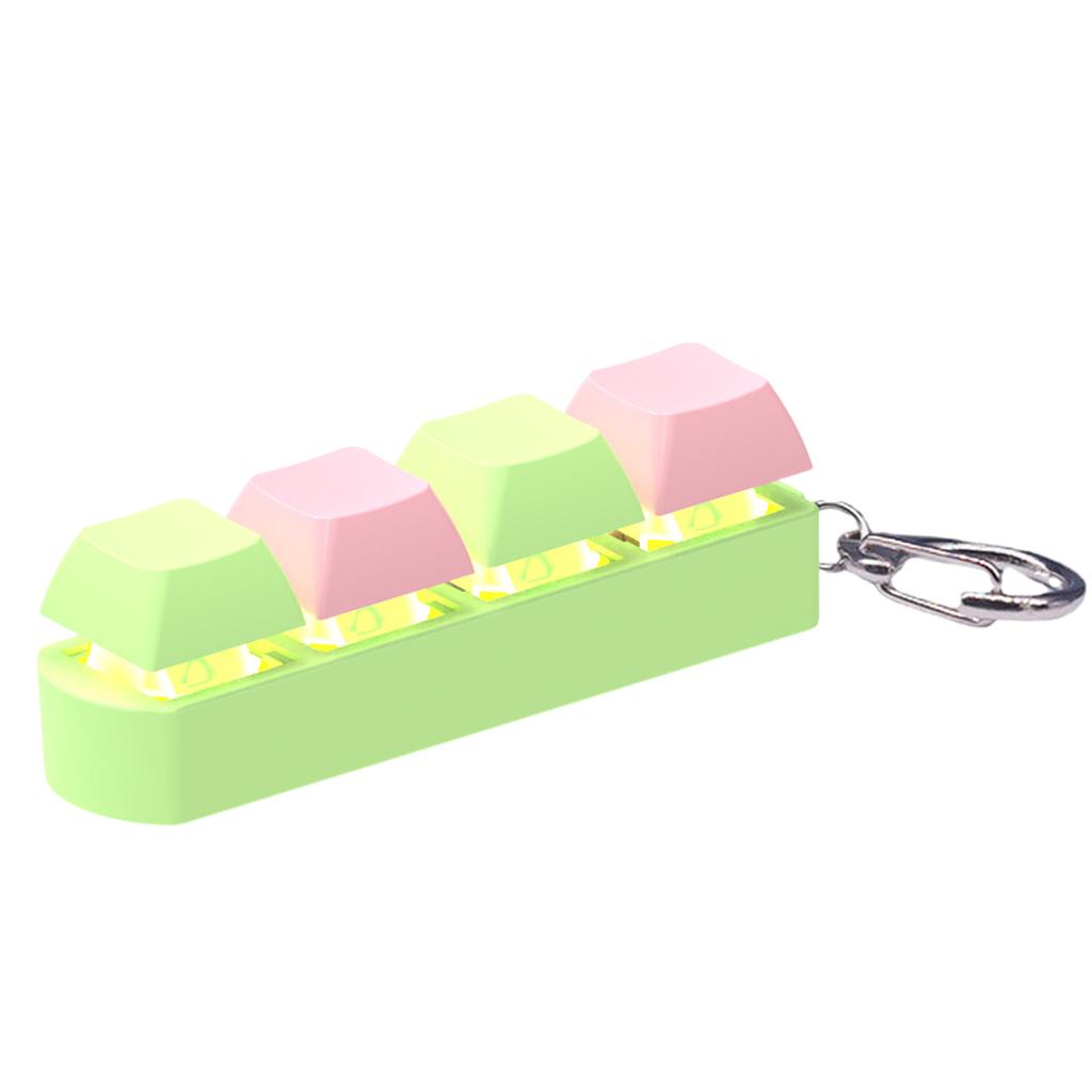 4 Button Keyboard Keychain Environmental Friendly Stress Relief Toy Suitable for Keys Bags and Backpacks Treasure Box