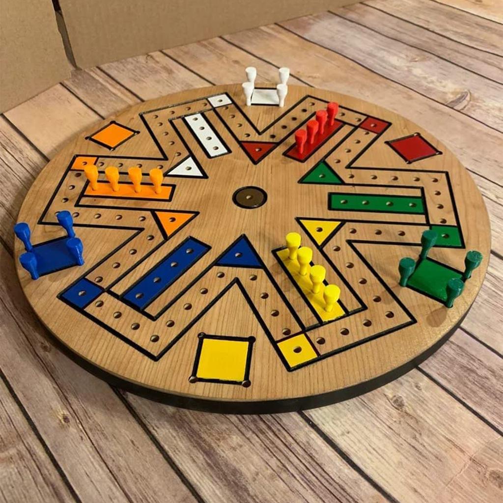 Fast Track Game Holz 35,5 cm Durchmesser Familienbrettspiel Braun