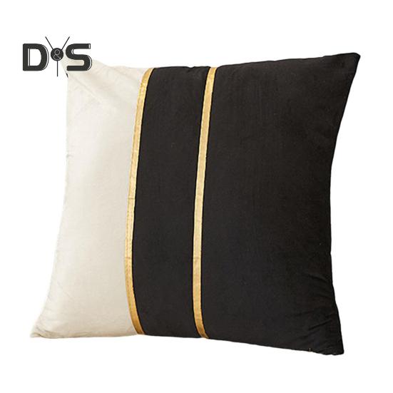 Наволочка из бархата 18x18 дюймов, роскошный чехол для подушки со скрытой молнией, декоративная наволочка для дивана, для гостиной, кровати 45x45cm чёрный