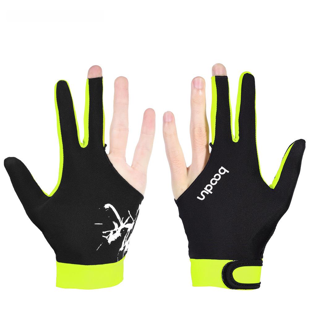 Guantes de billar unisex de tres dedos, sin dedos, ambidiestros, paquete individual