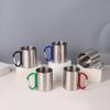 304 Stainless Steel Double Wall Insulated Mug with Carabiner Handle Durable Outdoor Travel Cup Lightweight Portable Camping Drinkware