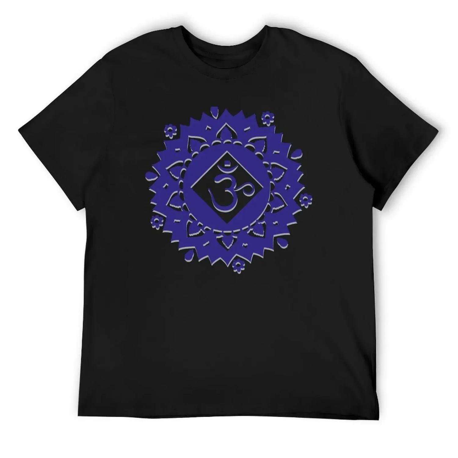 Floral Sahasrara Chakra Symbol T-Shirt vintage summer clothes sweat cotton man t-shirts mens vintage t shirts XXXXXL чёрный