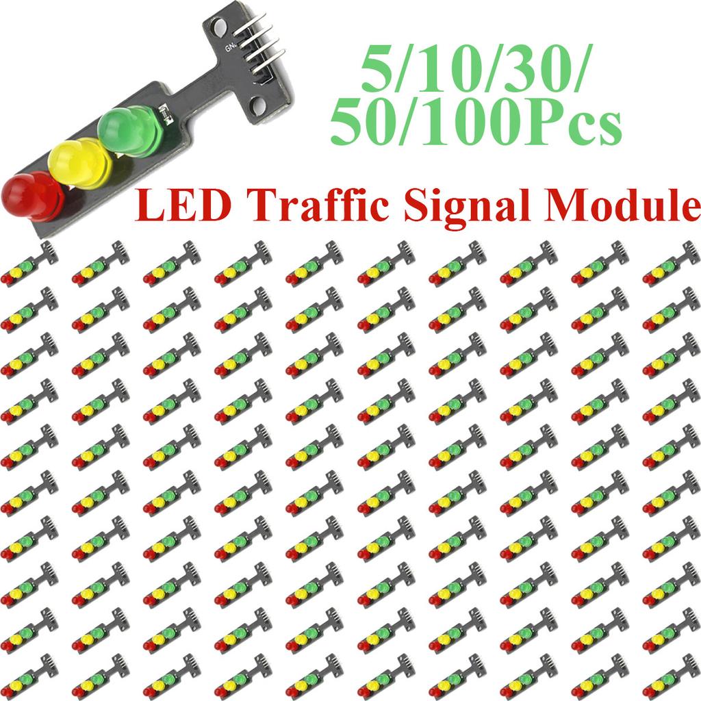 5~100Pcs LED Traffic Light Module 5V Light Emitting Module Electronic Learning Building Block Programming Single Control Board