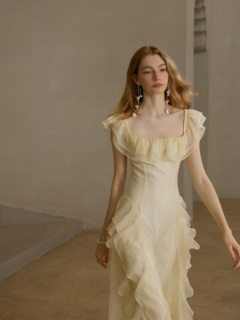 Sinseuden Lumiere Ruffle Long Dress