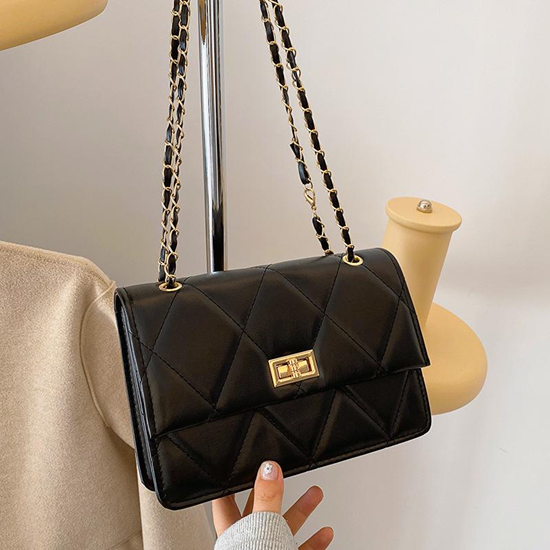 Trendige karierte Ketten-Schultertasche - Stilvolle Umhängetasche für tägliche Ausflüge und Pendelfahrten