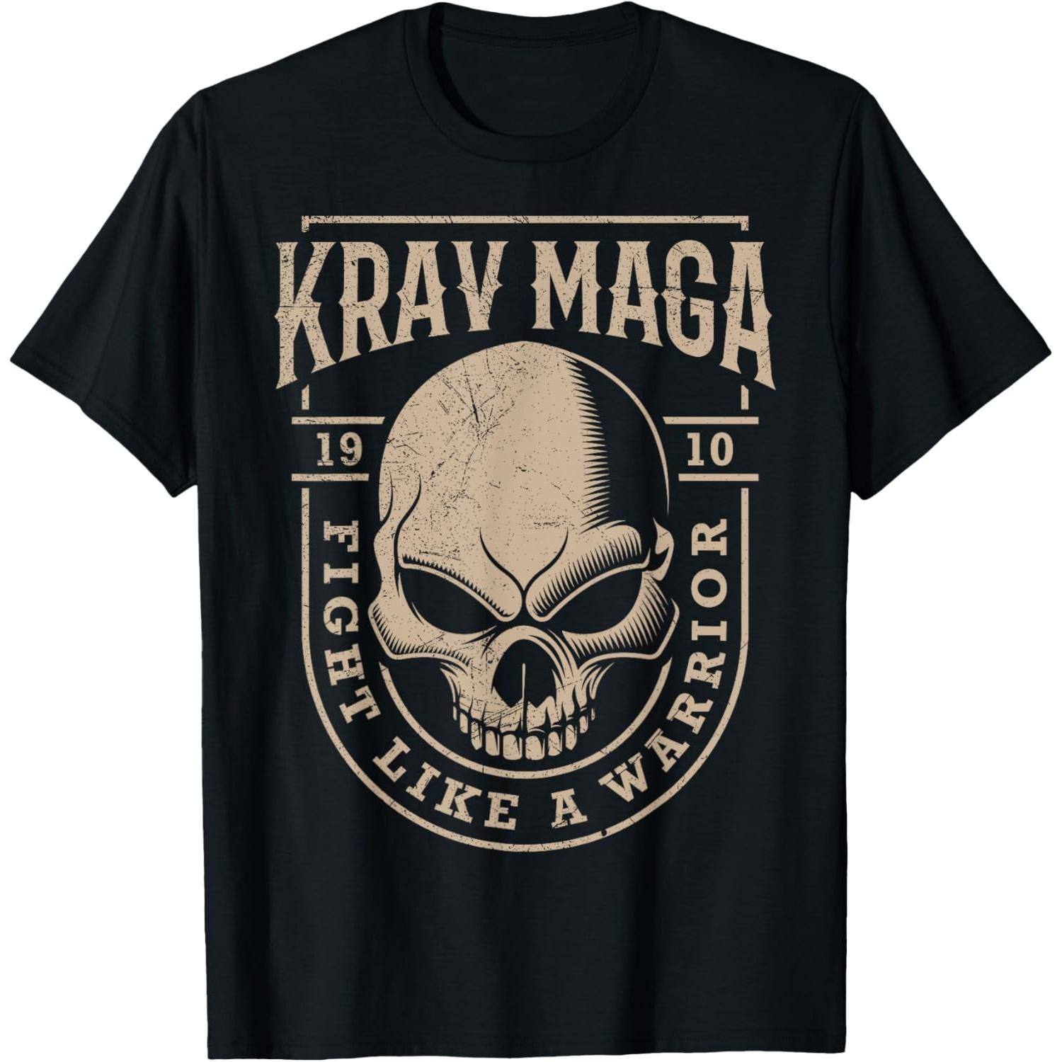 

Israeli Combat and Self Defense Krav Maga Skull TShirt 100 Cotton ONeck Short Sleeve Summer Casual Mens Tshirt Streetwear XXXXXL