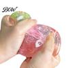 Portable Stress Reliever Clear Strawberry Ball Toy, Giant Red Pink Squeeze Relaxation Hand Toy for Relieve Stress, Fake Fruit Sensory