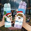 1PC Santa In Ice Snow Scene 750ml Color Plastic Sports Water Bottle Leakproof Flip Straw Lid Suitable for Sports Office Home Use