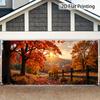One piece of 2D flat-printed banner, depicting the autumn sunrise path, with bright and lively colors.XY