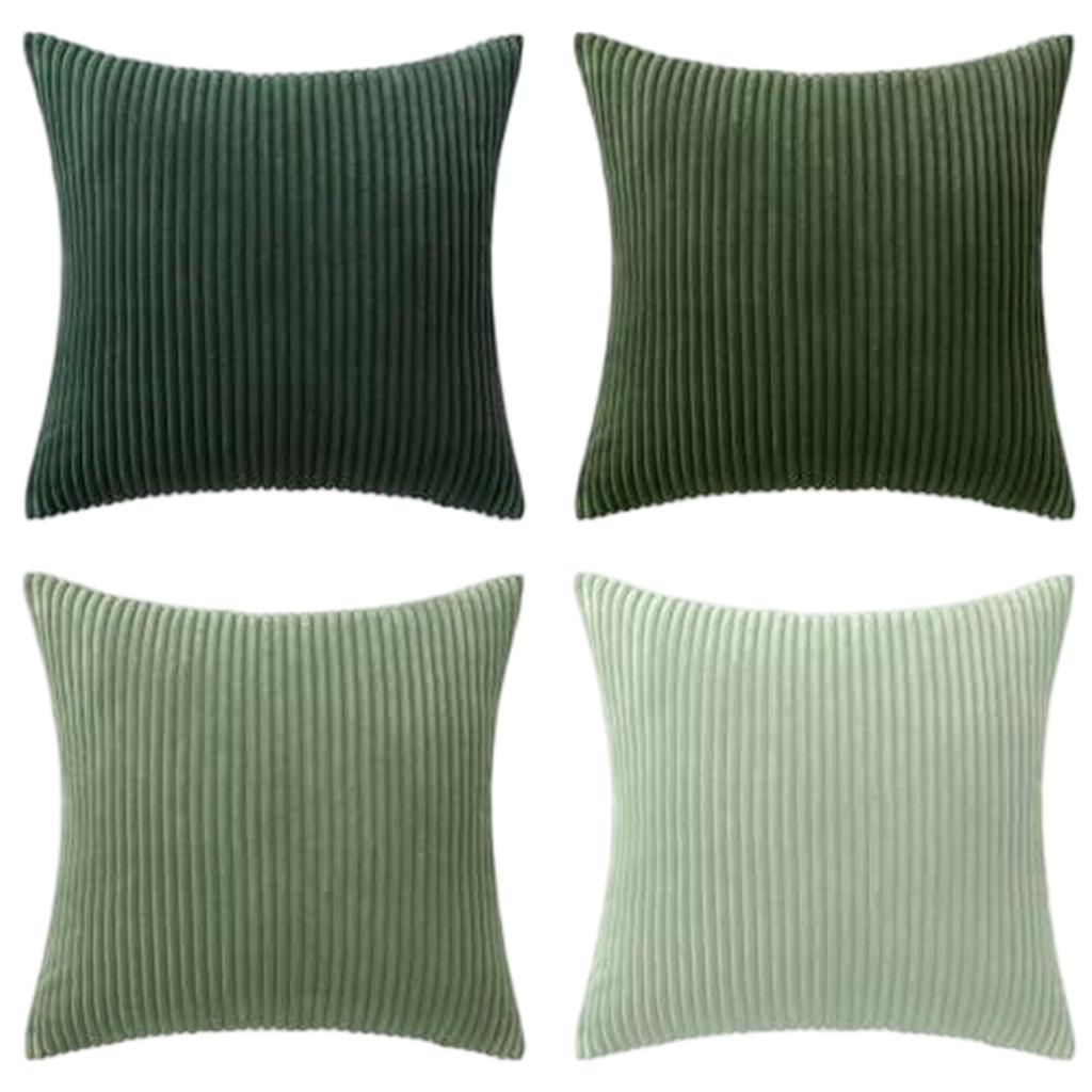 Corduroy Pillowcase Set 45x45CM Square Throw Pillow Covers 4-Pack Soft Textured Fabric Cushion Covers for Living Room Sofa Decorative Use