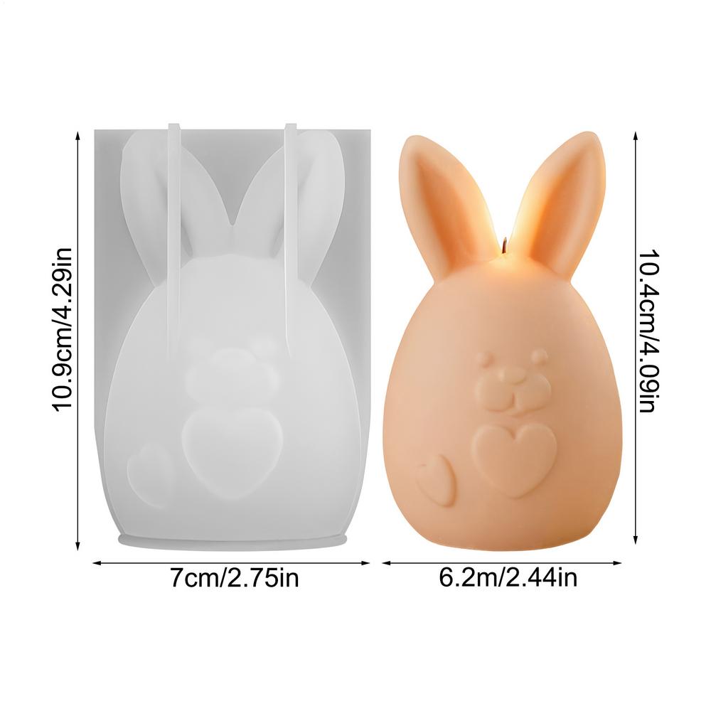 DIY Easter Cute Fat Little Bunny Mold Aromatherapy Candle Rabbit Shaped Gypsum Mold Easter Bunny Candle Casting Mold