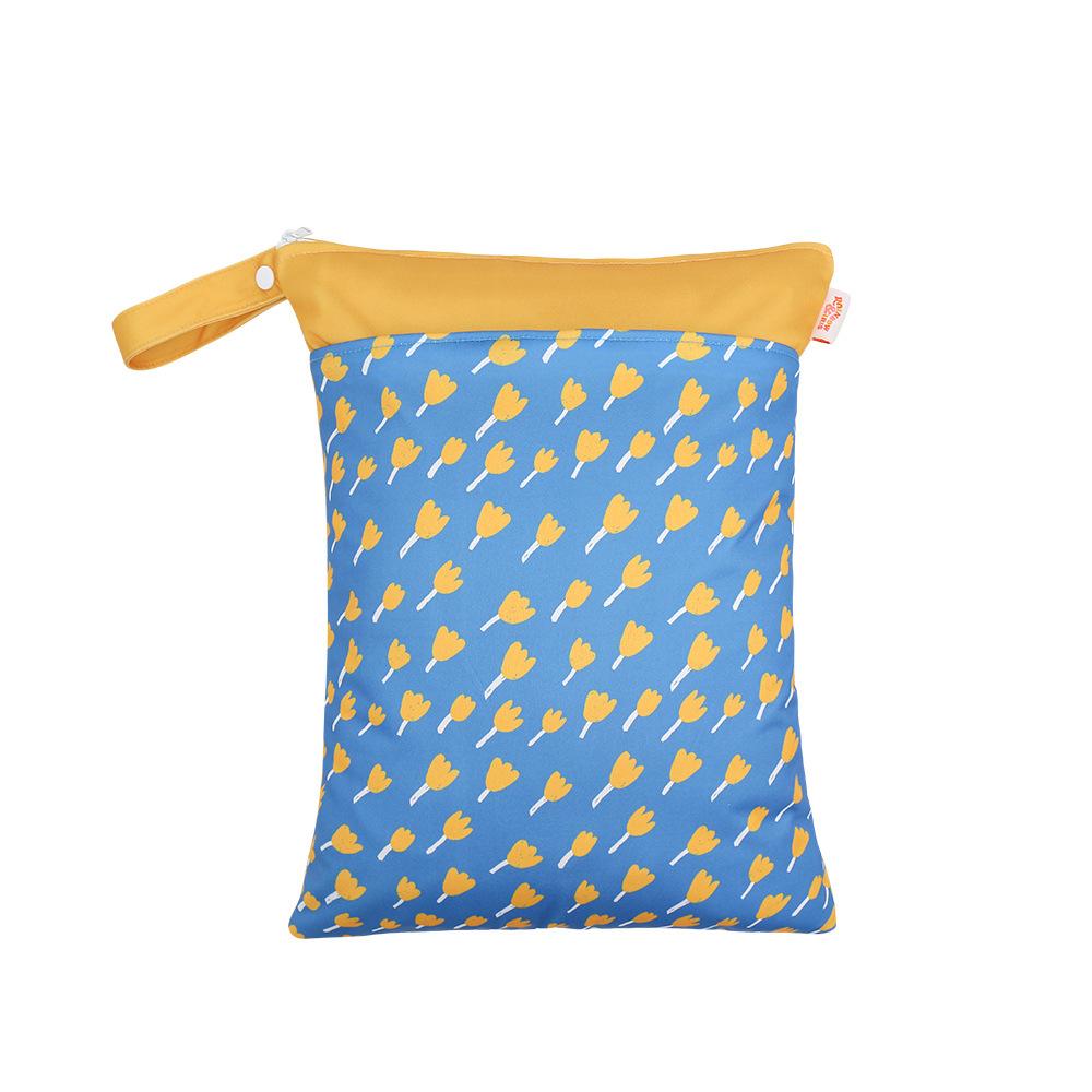 Waterproof Reusable Cloth Bag with Zipper Pocket and Handle - Fashionable Sun Burst Design, Suitable for Beaches, Swimming Pools, Gyms, Yoga