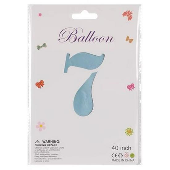 40" Baby Blue Number Foil Balloon for Birthdays, Weddings, Anniversaries, and Party Decorations.