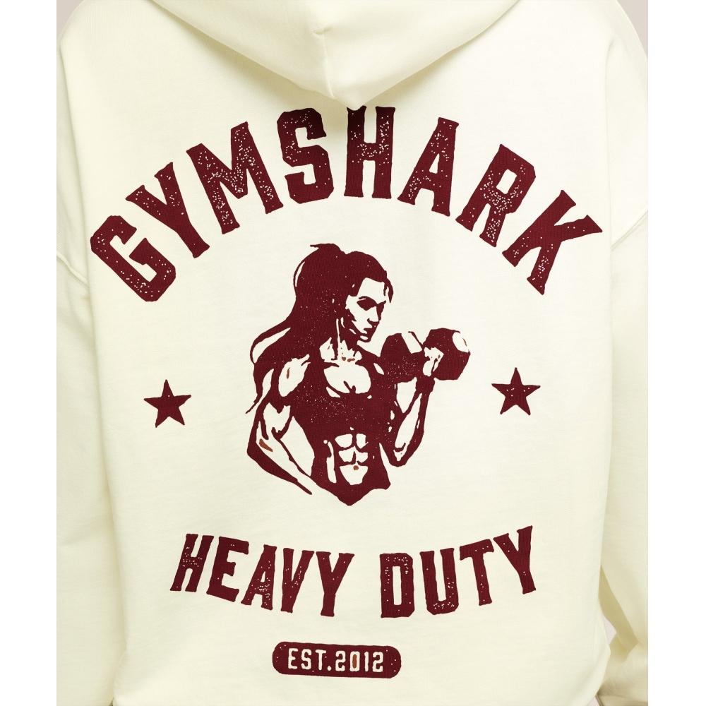 Gymshark Heavy Duty Oversized Hoodie Gs Soft White B4c9k Wcmy