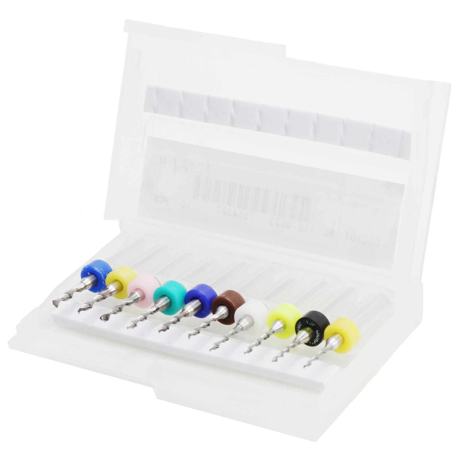 

10Pcs Micro Drill Bit Set Cemented Carbide 1.22.1mm Printed Circuit Board Drilling Bits