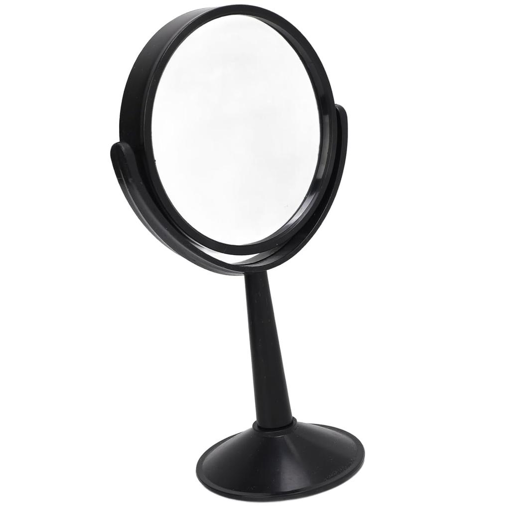4 Inch Round Glass Concave Mirror Lens Black Frame, Adjustable View Clear Reflection for Science Experiments
