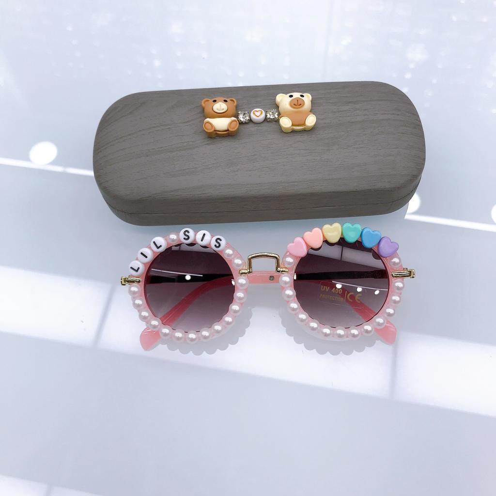 Fashion Children'S Sunglasses Diy Pearl Cute Boys And Girls Concave Dance Glasses Sunscreen Sunglasses Tide
