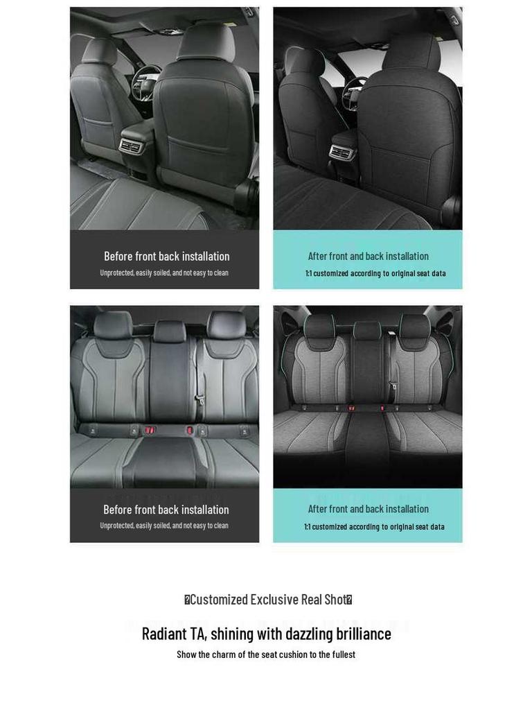 All-Season BYD Qin L Seat Covers: Breathable Linen with Perforated Leather, Fully Enclosed and Ventilated