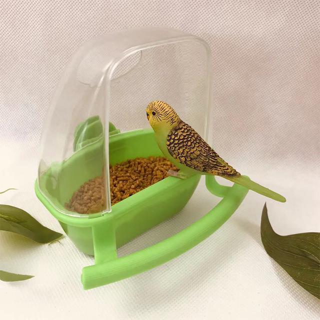 1 Stück Neue Vogelkäfig-Futterstation Papagei Vögel Wasser Hängende Schüssel Sittich Feeder Box Haustierkäfig Kunststoff Lebensmittelbehälter Vogelbedarf
