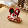 Stylish Christmas Hair Clip Eye Catching Design Hair Clip Hairpin Festive Knitted Hair Accessory for Children Christmas