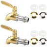 Golden Stainless Steel Beverage Barrel Replacement Faucet Food Grade Material Two-piece Set