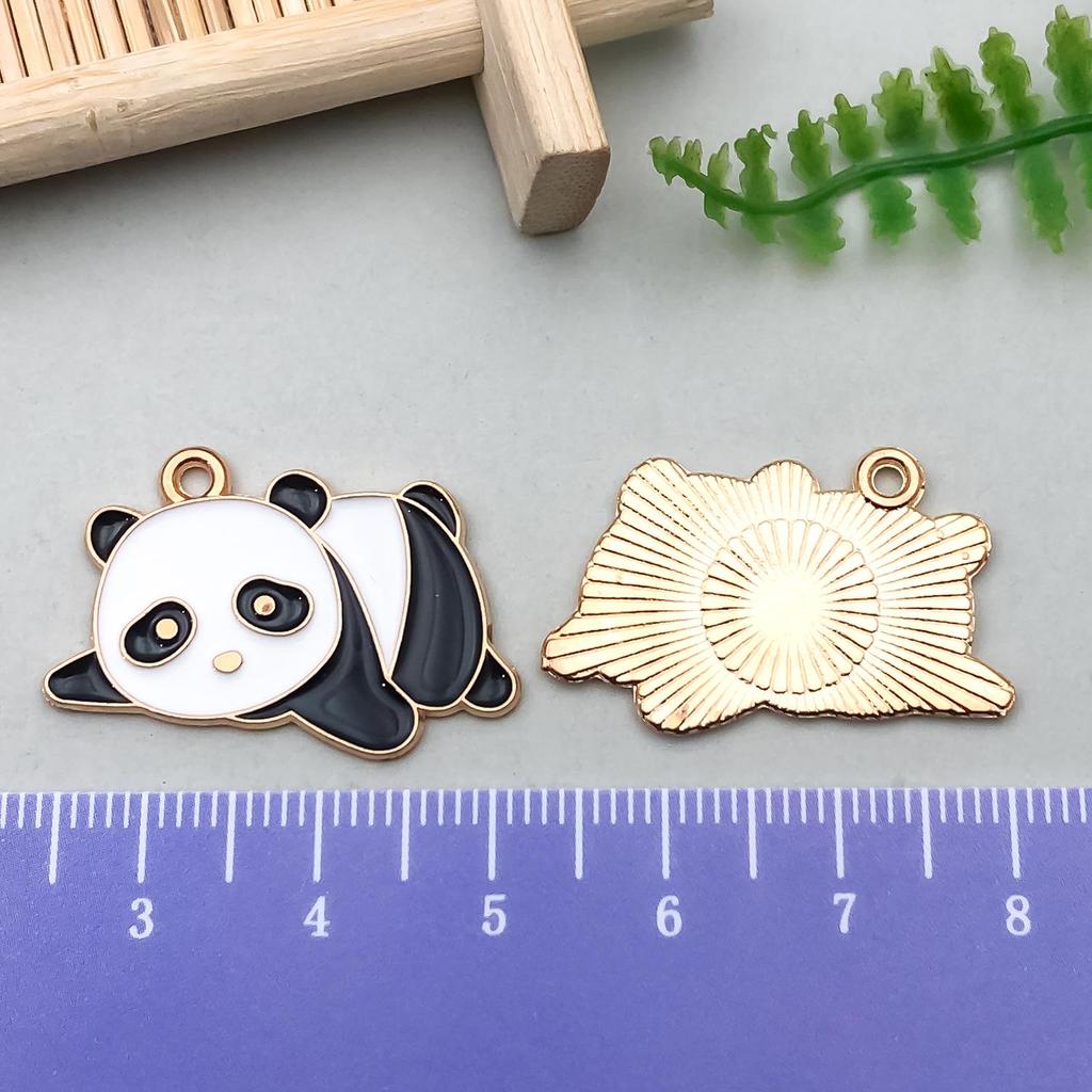 Panda Bamboo Oil Drop Alloy Earrings & Keychain Pendant Jewelry - Chinese Style Accessories