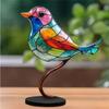 Akrylfåglar Dekorativa prydnader på grenprydnader Bird Group Seriesf eller hemmakontorsdekorationer 5styles