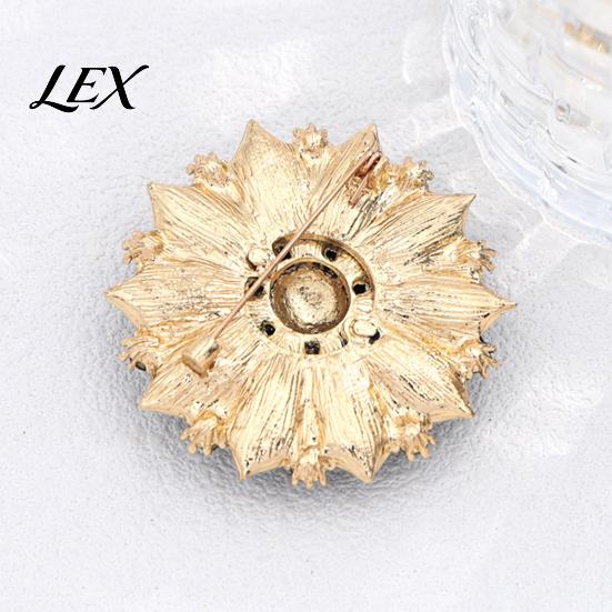 Rhinestone Embellished Pin Retro Flower Brooch Pin, Floral Lapel with Durable Metal Rhinestone, Clothing Jewelry Accessory for Women Girls